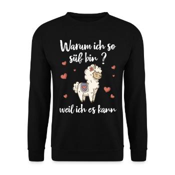 Lama - Unisex Pullover - Schwarz - Vorne - Alina (178cm) & Michal (187cm)