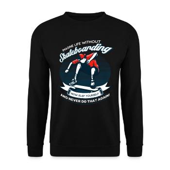 Skateboarder Skaten Skateboard - Sweat-shirt Unisexe - noir - Devant - Alina (178cm) & Michal (187cm)