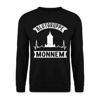 Mannheim Monnem Mannheimer Geschenkidee - Unisex Pullover - Schwarz - Vorne - Alina (178cm) & Michal (187cm)