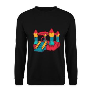 Bouncy Castle Children's Birthday Party Party Play Fun - Unisex Sweatshirt - black - Front - Alina (178cm) & Michal (187cm)