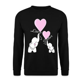 Little Sister Elephant Baby Girl Baby Clothes - Unisex Sweatshirt - black - Front - Alina (178cm) & Michal (187cm)
