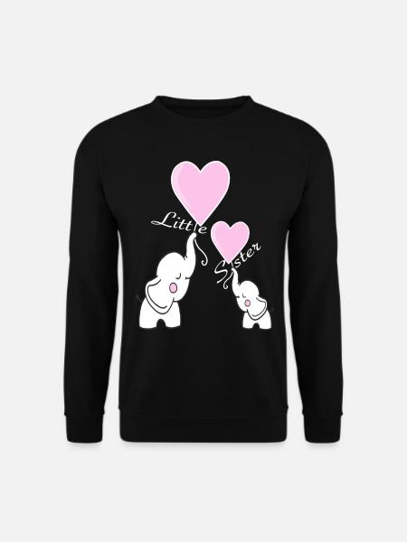 Little Sister Elefant Baby Mädchen Babykleidung - Unisex Pullover - Schwarz