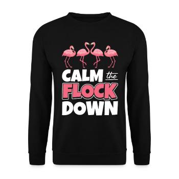 Calmez Le troupeau Vers le Bas - Sweat-shirt Unisexe - noir - Devant - Alina (178cm) & Michal (187cm)