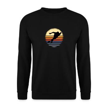 Retro Design vintage Eisschnelllauf Speed Skating - Unisex Sweatshirt - black - Front - Alina (178cm) & Michal (187cm)