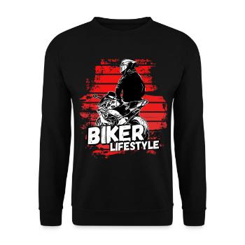 Motorcycle Lifestyle / Motorcycle / Motorcyclebiker - Unisex Sweatshirt - black - Front - Alina (178cm) & Michal (187cm)