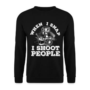Fotograf Fotografie - Unisex Pullover - Schwarz - Vorne - Alina (178cm) & Michal (187cm)