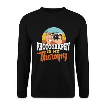 Fotograf Kamera Foto - Unisex Pullover - Schwarz - Vorne - Alina (178cm) & Michal (187cm)