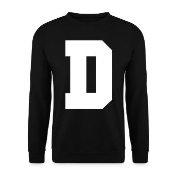 Buchstabe D - Unisex Pullover - Schwarz - Vorne - Alina (178cm) & Michal (187cm)