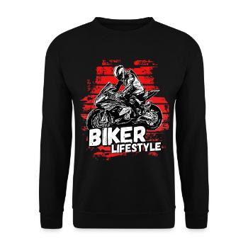Motorcycle Lifestyle / Motorrad / Motorräder biker - Unisex Pullover - Schwarz - Vorne - Alina (178cm) & Michal (187cm)