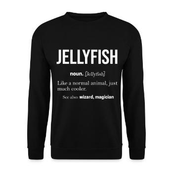 Jellyfish Meduse Comb jellyfish Ocean Cnidaria Jellyfish - Unisex Sweatshirt - black - Front - Alina (178cm) & Michal (187cm)