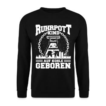Ruhrgebiet Ruhrpott Hömma Mine charbon - Sweat-shirt Unisexe - noir - Devant - Alina (178cm) & Michal (187cm)
