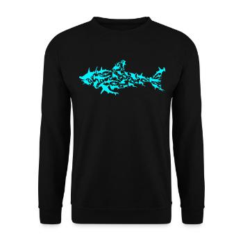 Shark shark - Unisex Sweatshirt - black - Front - Alina (178cm) & Michal (187cm)
