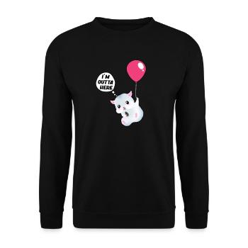 Un hamster Avec un tournesol Accroché - Sweat-shirt Unisexe - noir - Devant - Alina (178cm) & Michal (187cm)
