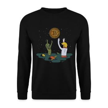 Bitcoins Trader Crypto Asset - Unisex Sweatshirt - black - Front - Alina (178cm) & Michal (187cm)