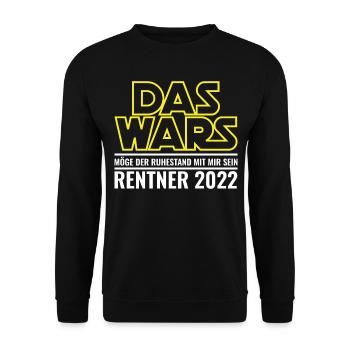 Rentner 2022 Ruhestand Rente - Unisex Pullover - Schwarz - Vorne - Alina (178cm) & Michal (187cm)