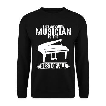 Klavier Piano Pianist Musik Bester Musiker - Unisex Pullover - Schwarz - Vorne - Alina (178cm) & Michal (187cm)