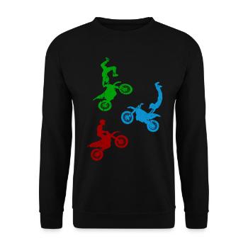 Freestyle Motocross Dirt Bike Kids - Unisex Sweatshirt - black - Front - Alina (178cm) & Michal (187cm)