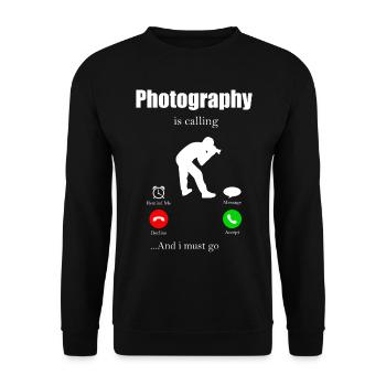 Caméra photo Reflex Objective Photo Camera - Sweat-shirt Unisexe - noir - Devant - Alina (178cm) & Michal (187cm)