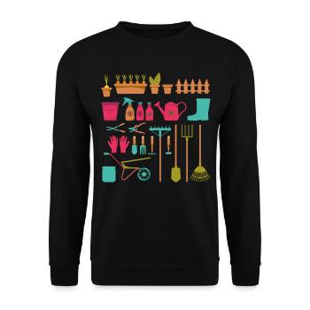 Gardener Plants & Flowers Garden Work - Unisex Sweatshirt - black - Front - Alina (178cm) & Michal (187cm)