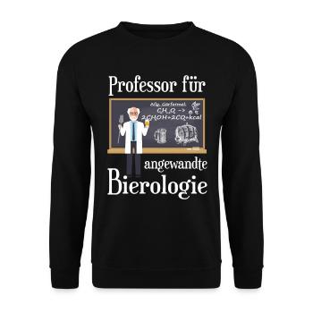 Professor für Bierologie Bierbrauer Craft Beer - Unisex Pullover - Schwarz - Vorne - Alina (178cm) & Michal (187cm)
