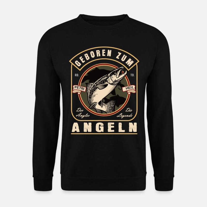 männer geschenke angeln - Unisex Pullover - Schwarz