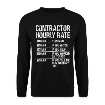Contractor Hourly Rate Contractor Entrepreneur - Unisex Sweatshirt - black - Front - Alina (178cm) & Michal (187cm)