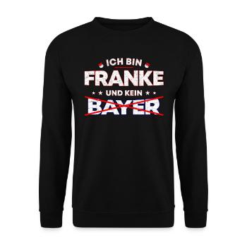 Fränkisches Frankenland Geschenk für Echte Franken - Unisex Pullover - Schwarz - Vorne - Alina (178cm) & Michal (187cm)
