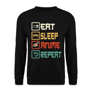 Anime - Unisex Sweatshirt - black - Front - Alina (178cm) & Michal (187cm)