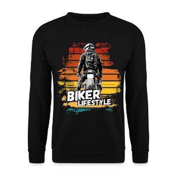 Motorcycle Lifestyle / Moto / moto biker - Sweat-shirt Unisexe - noir - Devant - Alina (178cm) & Michal (187cm)