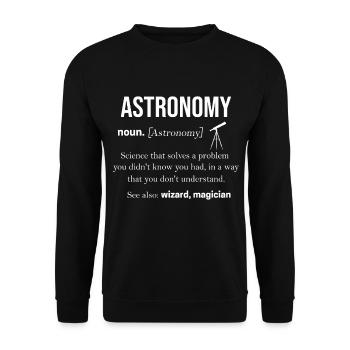 Astronomie Univers spatial Galaxie Astrophysique - Sweat-shirt Unisexe - noir - Devant - Alina (178cm) & Michal (187cm)