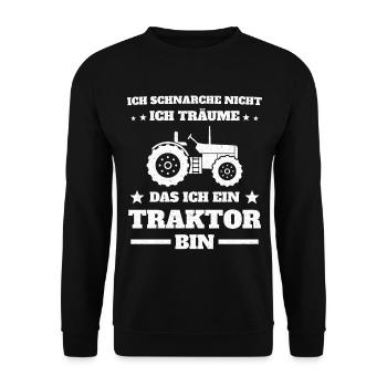 Ich schnarche nicht ich bin ein Traktor - Unisex Pullover - Schwarz - Vorne - Alina (178cm) & Michal (187cm)