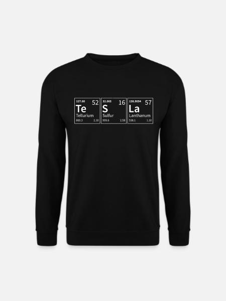 Tesla Periodische Elemente Chemie - Unisex Pullover - Schwarz