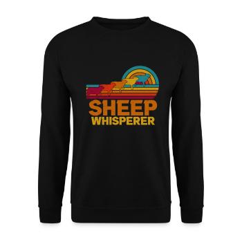 A sheep whisperer is an expert for these cute wool - Unisex Sweatshirt - black - Front - Alina (178cm) & Michal (187cm)