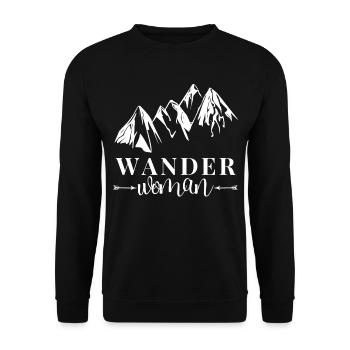 Wander Woman Wandern Frauen und Wandern - Unisex Pullover - Schwarz - Vorne - Alina (178cm) & Michal (187cm)