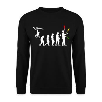 Juggling Evolution Toss Juggler Juggle Costume Gif - Unisex Sweatshirt - black - Front - Alina (178cm) & Michal (187cm)