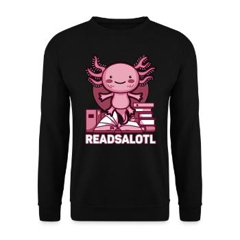 Axolotl Lire Rat de lecture Livre cadeau - Sweat-shirt Unisexe - noir - Devant - Alina (178cm) & Michal (187cm)