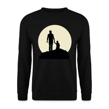 Fancy Dad And Moon Design - Sweat-shirt Unisexe - noir - Devant - Alina (178cm) & Michal (187cm)