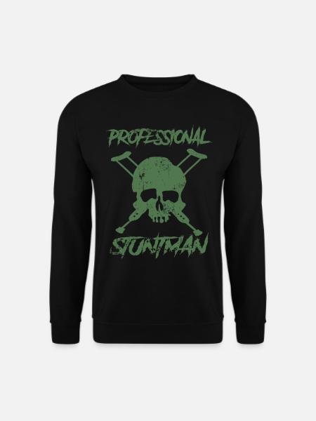 Professional Stuntman Skull with Crutches - Unisex Sweatshirt - black