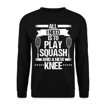 Squash player Ball Sport Squash Racket - Unisex Sweatshirt - black - Front - Alina (178cm) & Michal (187cm)