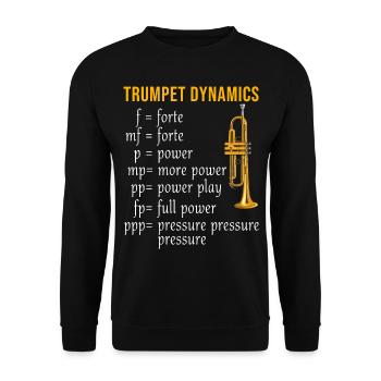 Trompette instrument de musique musiciens trompette - Sweat-shirt Unisexe - noir - Devant - Alina (178cm) & Michal (187cm)