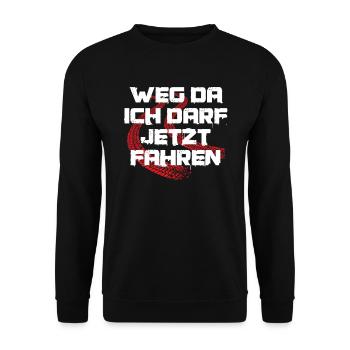 Führerschein Bestanden Fahrschüler Führerschein - Unisex Pullover - Schwarz - Vorne - Alina (178cm) & Michal (187cm)