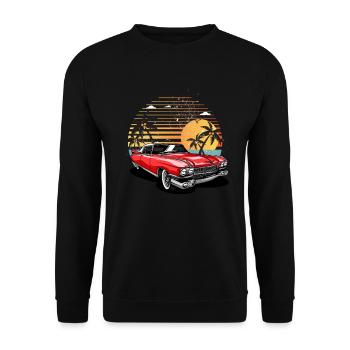Vintage Custom Car sur la plage - Sweat-shirt Unisexe - noir - Devant - Alina (178cm) & Michal (187cm)