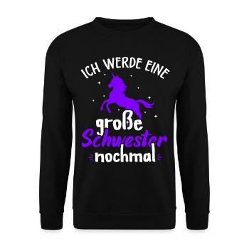 Große Schwester 2021 - Unisex Pullover - Schwarz - Vorne - Alina (178cm) & Michal (187cm)