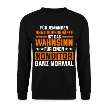 Konditor Konditormeister Zuckerbäcker - Unisex Pullover - Schwarz - Vorne - Alina (178cm) & Michal (187cm)
