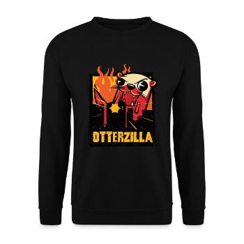 Otterzilla Otter Funny Gift Birthday Anime - Unisex Sweatshirt - black - Front - Alina (178cm) & Michal (187cm)