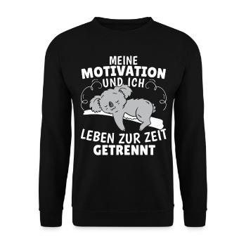 Süßer Koala Meine Motivation und Ich Australien - Unisex Pullover - Schwarz - Vorne - Alina (178cm) & Michal (187cm)
