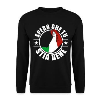Italien Flagge Tshirt Sizilien Sprüche Mailand Rom - Unisex Pullover - Schwarz - Vorne - Alina (178cm) & Michal (187cm)