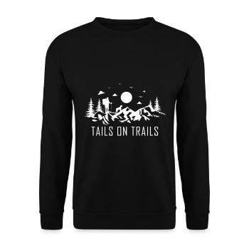 Tails on Trails dogtrekking hiking gift - Unisex Sweatshirt - black - Front - Alina (178cm) & Michal (187cm)