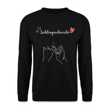 Lieblingsschwester bestie beste Schwester - Unisex Pullover - Schwarz - Vorne - Alina (178cm) & Michal (187cm)