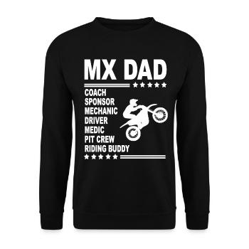 MX DAD Motocross Supercross Dirtbike Dad Gift - Unisex Sweatshirt - black - Front - Alina (178cm) & Michal (187cm)